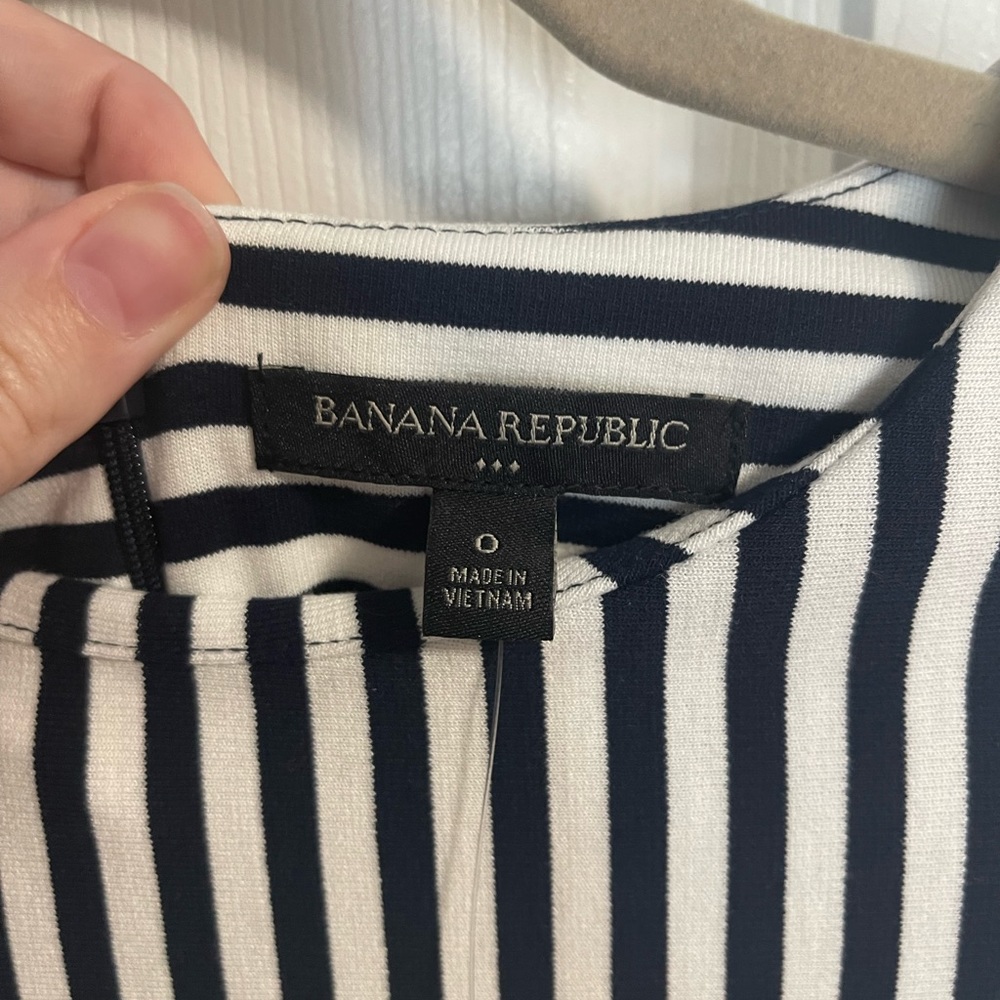 Banana Republic Navy and White Stripe Nautical Dress - Picture 2 of 5